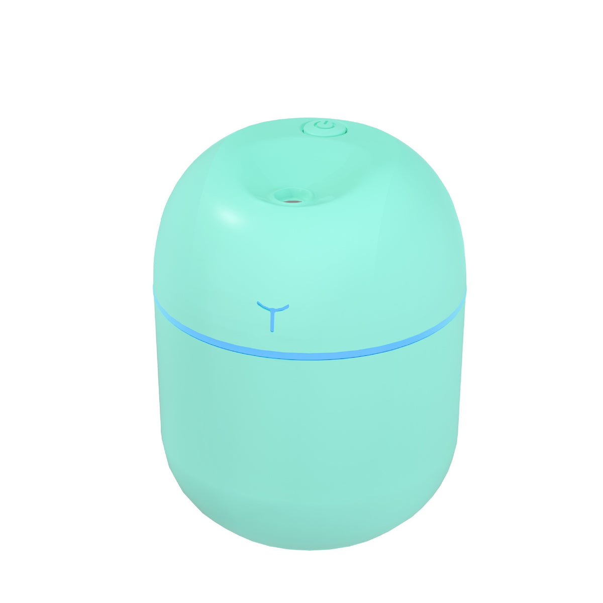 Mini Umidificator Portabil cu Ultrasunete, Difuzor Aromaterapie, Lumina Ambientala si 2 Moduri de Vaporizare, Silentios, Incarcare USB, 220 ml, Albastru