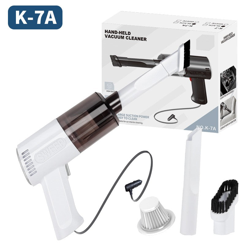 Aspirator Portabil Auto si Casa, Putere 120W cu Aspiratie 9000PA, Filtru HEPA, Incarcare USB si Conector Bricheta, 36 x 17 cm, Alb