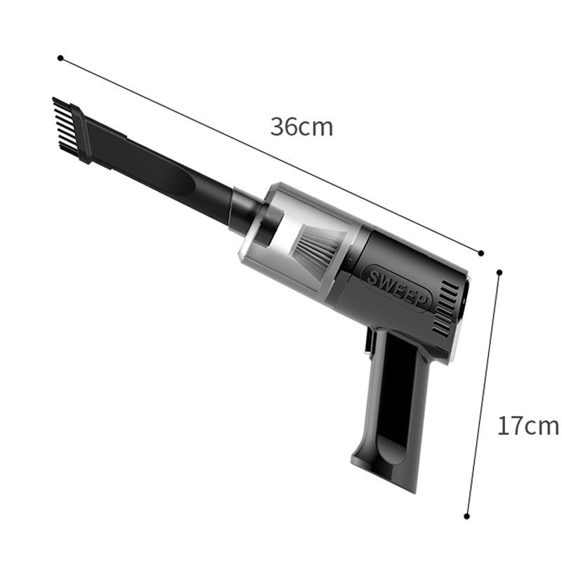 Aspirator Portabil Fara Fir Tip Pistol K7, Putere Aspirație 9000PA, Filtru HEPA, Incarcare USB, Baterie 1800mAh, Autonomie 30 Min, Negru