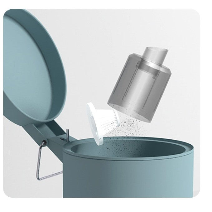 Aspirator Portabil Fara Fir K7, Putere 9000PA si 120W, Tip Pistol, Filtru HEPA, Incarcare USB, Autonomie 30 Min, 300 g, Alb