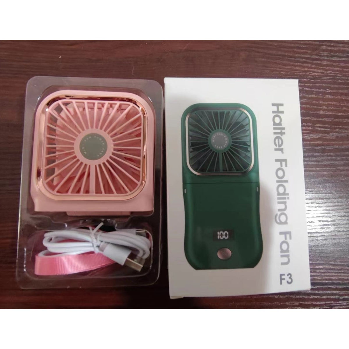 Ventilator Portabil 3 in 1, de Mana, Gat si Birou, Pliabil la 180 Grade, Afisaj Digital, Baterie 3000 mAh, Incarcare USB, 3 Trepte de Viteza, Silentios, Suport Telefon, Roz