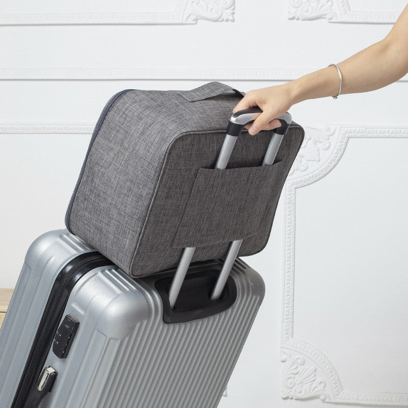 Geanta Organizatoare pentru Cabluri si Accesorii, Portabila si Impermeabila, Compartimentare Reglabila, Poliester, 24.5 x 18 x 10 cm, Gri