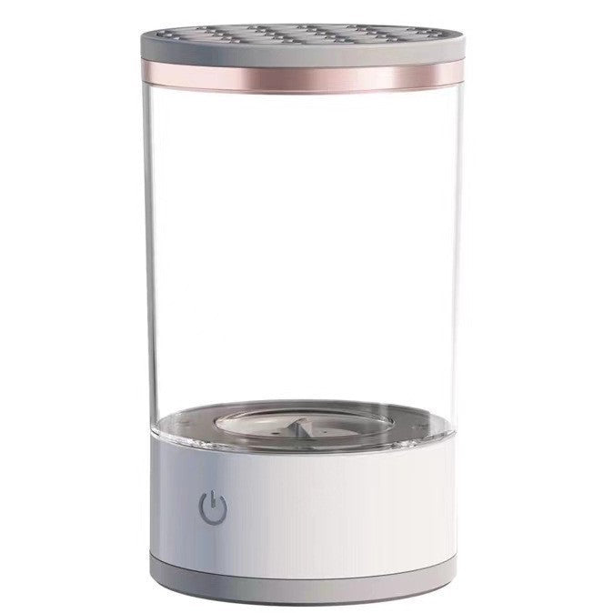 Dispozitiv Electric de Curatare Pensule Machiaj, Aparat Automat cu Vibratii Sonice si Motor 7000 RPM, Alimentare USB, Plastic Rezistent, Alb/Transparent, 9x9x16 cm