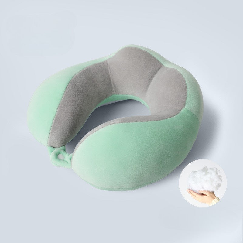 Perna de Voiaj pentru Gat, Suport Cervical cu 4 Cocoase, Design Ergonomic 3D, Sistem Prindere Capse, Bumbac, 28 x 28 x 10 cm, Verde