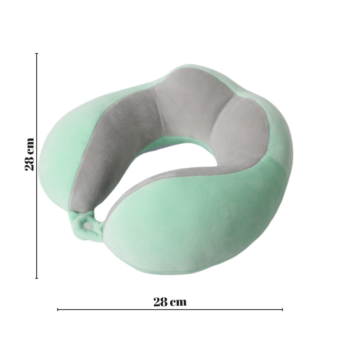 Perna de Voiaj pentru Gat, Suport Cervical cu 4 Cocoase, Design Ergonomic 3D, Sistem Prindere Capse, Bumbac, 28 x 28 x 10 cm, Verde