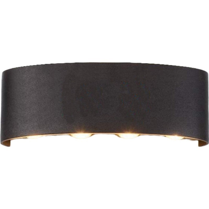 Aplica LED de Perete, Interior si Exterior, Rezistenta la Umezeala, Putere 8 W, Corp din Aluminiu, Design Modern, Negru, 22x8 cm