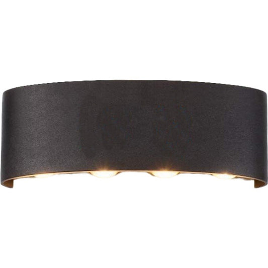 Aplica LED de Perete, Interior si Exterior, Rezistenta la Umezeala, Putere 8 W, Corp din Aluminiu, Design Modern, Negru, 22x8 cm