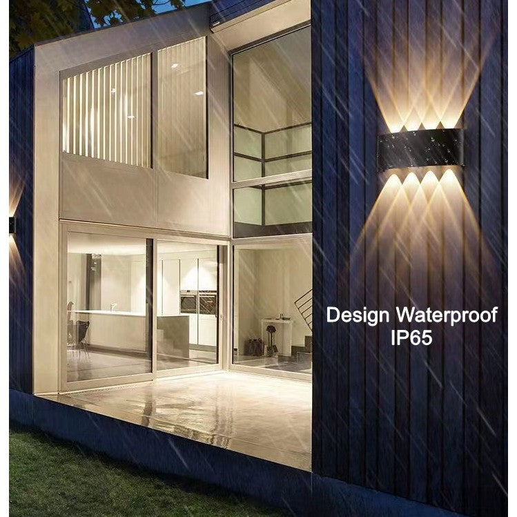 Aplica LED de Perete, Interior si Exterior, Rezistenta la Umezeala, Putere 8 W, Corp din Aluminiu, Design Modern, Negru, 22x8 cm