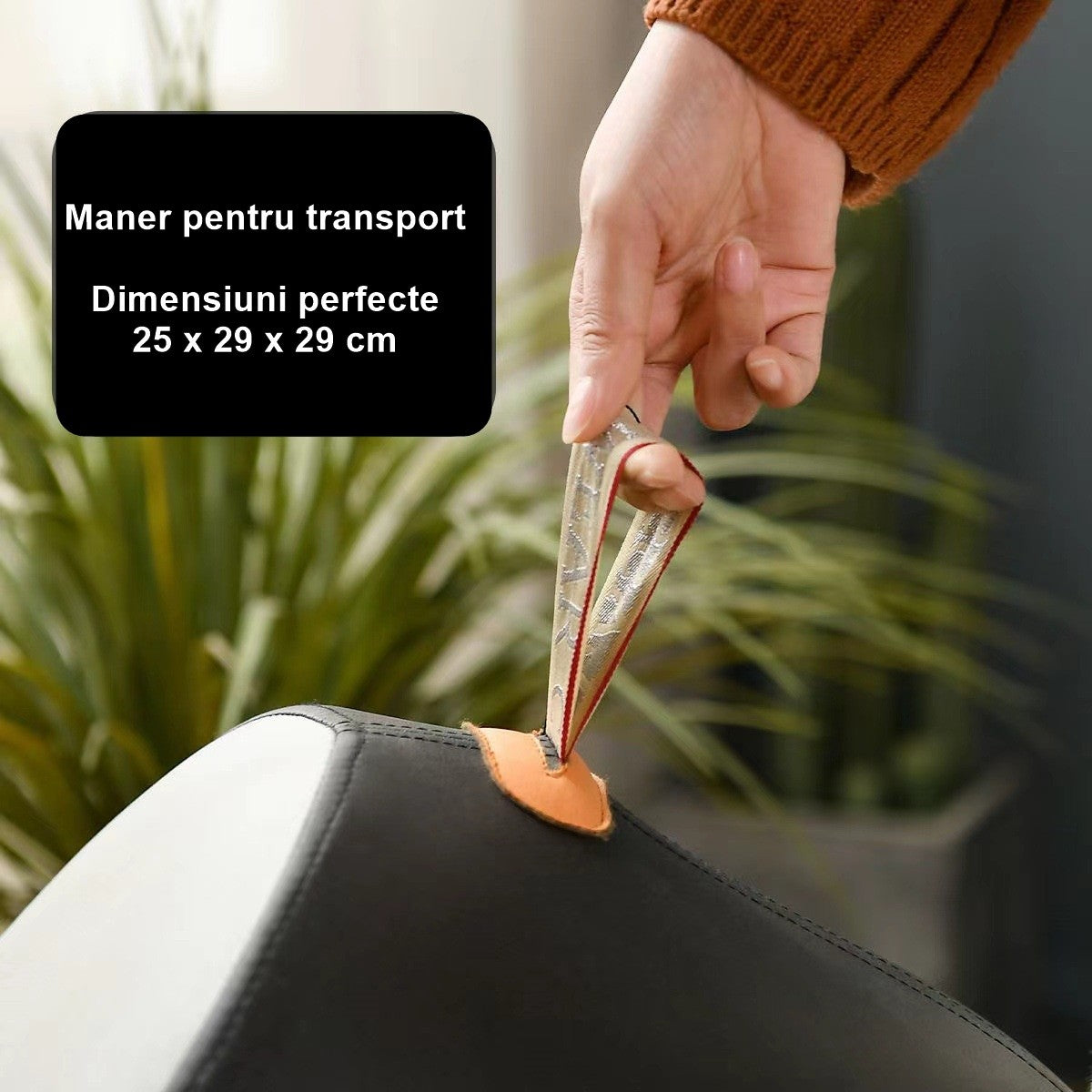 Taburet Pentru Copii In Forma De Pinguin, Scaunel Cu Perna Din Burete Elastica, Maner Transport, Cadru Lemn Masiv, Negru, 25 x 29 x 29 cm