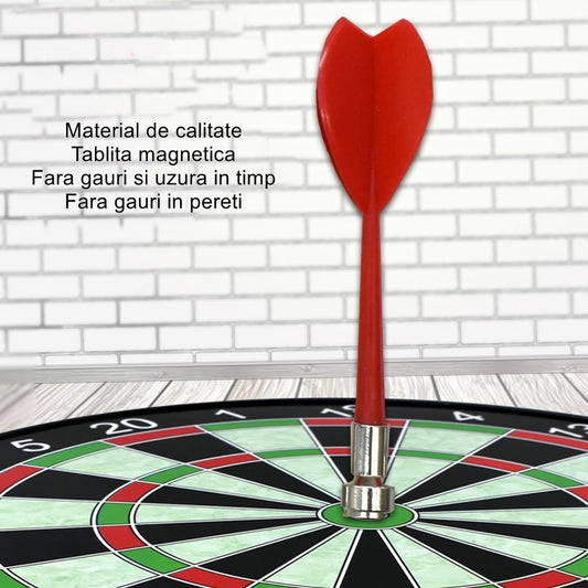 Set Joc Darts Magnetic Cu Două Fețe, Tablă De Joc Clasică Pentru Copii Și Adulți, Include 4 Săgeți Magnetice, Multicolor, 28.6 x 28.6 cm