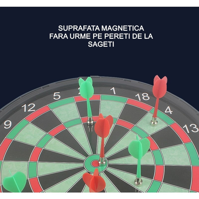 Joc Darts Magnetic Cu 2 Fete, Tabla De Joc Pentru Copii Si Adulti, Design Clasic, 4 Sageti Incluse, 28.6 x 28.6 cm, Multicolor