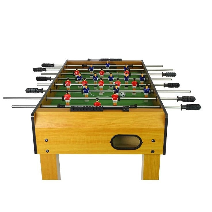 Masa de Fotbal Profesionala cu Picioare, Teren de Joc cu 18 Jucatori si 6 Manere din Cauciuc, Contor Scor Inclus, Structura din Lemn si Metal, 120 x 61.5 x 81 cm