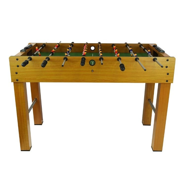 Masa de Fotbal Profesionala cu Picioare, Teren de Joc cu 18 Jucatori si 6 Manere din Cauciuc, Contor Scor Inclus, Structura din Lemn si Metal, 120 x 61.5 x 81 cm