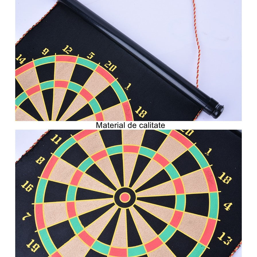 Set Joc Darts Magnetic, Tabla cu 2 Fete de Joc, 6 Sageti Incluse, Design Clasic, 37 x 40 cm, Multicolor