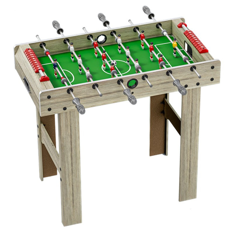 Masa de Fotbal cu Picioare pentru Copii si Adulti, Teren cu 18 Jucatori si 6 Manere, Tablou Scor, Metal si Lemn, 81 x 43 x 78 cm, Gri