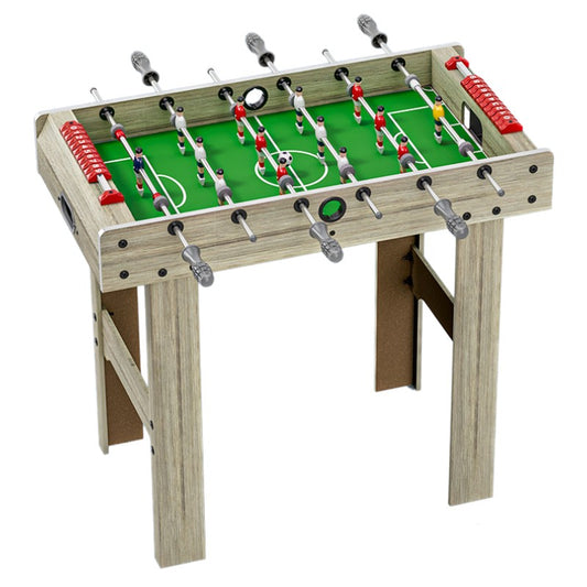 Masa de Fotbal cu Picioare pentru Copii si Adulti, Teren cu 18 Jucatori si 6 Manere, Tablou Scor, Metal si Lemn, 81 x 43 x 78 cm, Gri