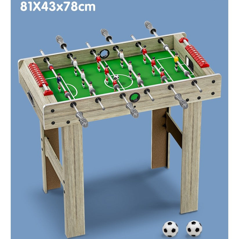 Masa de Fotbal cu Picioare pentru Copii si Adulti, Teren cu 18 Jucatori si 6 Manere, Tablou Scor, Metal si Lemn, 81 x 43 x 78 cm, Gri