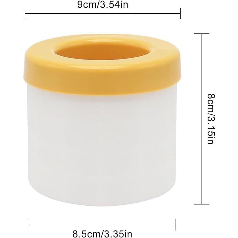 Forma de Gheata Cilindrica cu Capac, Matrita Silicon Tip Frapiera pentru 60 Cuburi, Fara BPA, 9x8.5x8 cm, Galben