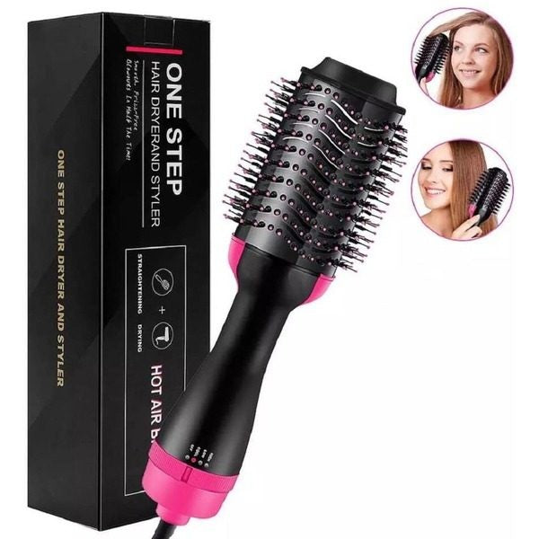 Styloom Perie Electrica de Par pentru Volum si Uscare, Invelis Ceramic, 3 Trepte de Temperatura, 1000W, Negru-Roz