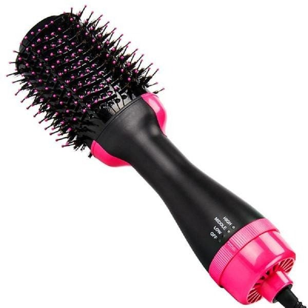 Styloom Perie Electrica de Par pentru Volum si Uscare, Invelis Ceramic, 3 Trepte de Temperatura, 1000W, Negru-Roz
