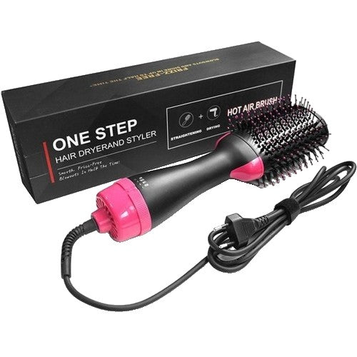Styloom Perie Electrica de Par pentru Volum si Uscare, Invelis Ceramic, 3 Trepte de Temperatura, 1000W, Negru-Roz