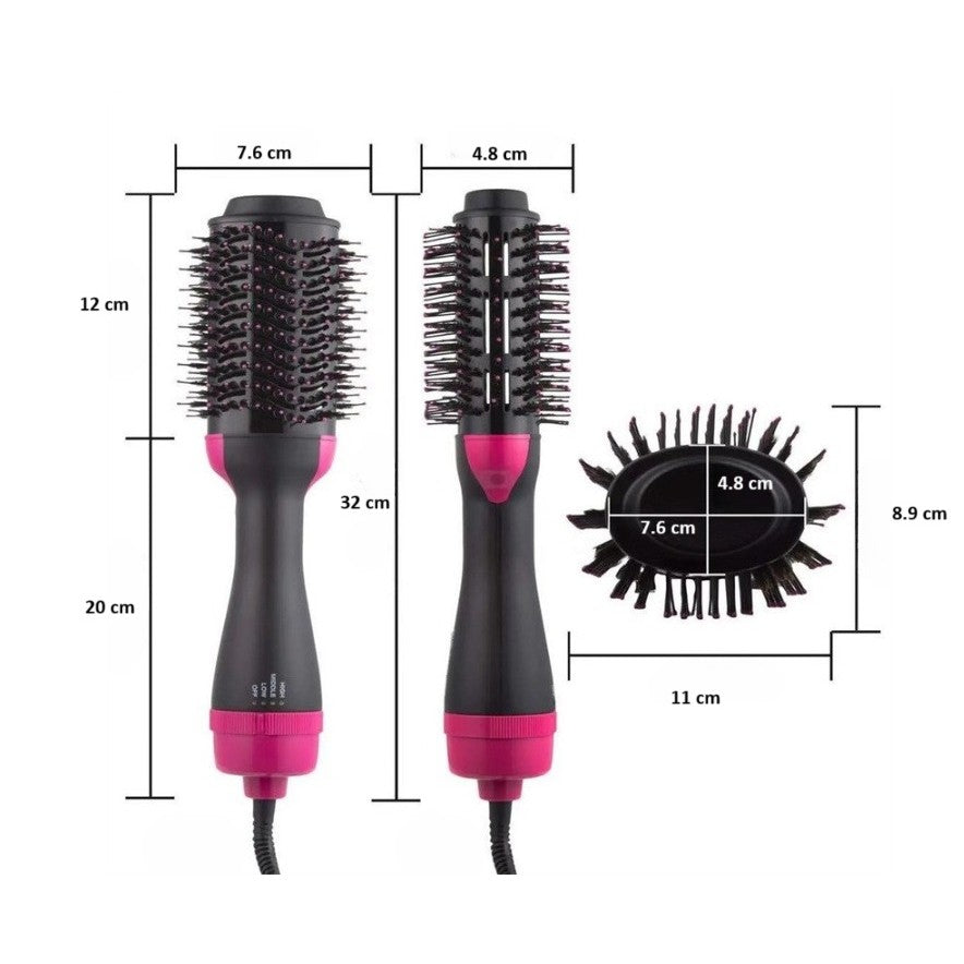 Styloom Perie Electrica de Par pentru Volum si Uscare, Invelis Ceramic, 3 Trepte de Temperatura, 1000W, Negru-Roz