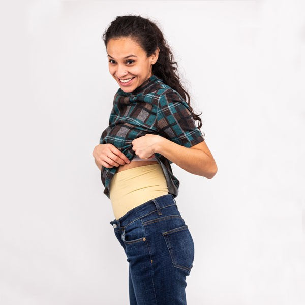Lenjerie Modelatoare Postpartum, Chiloti cu Talie Inalta si Compresie Abdominala, Fara Cusaturi, Insertii Silicon, Nailon, Nude, M/L