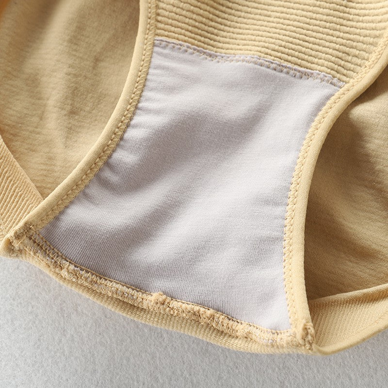 Lenjerie Modelatoare Postpartum, Chiloti cu Talie Inalta si Compresie Abdominala, Fara Cusaturi, Insertii Silicon, Nailon, Nude, M/L