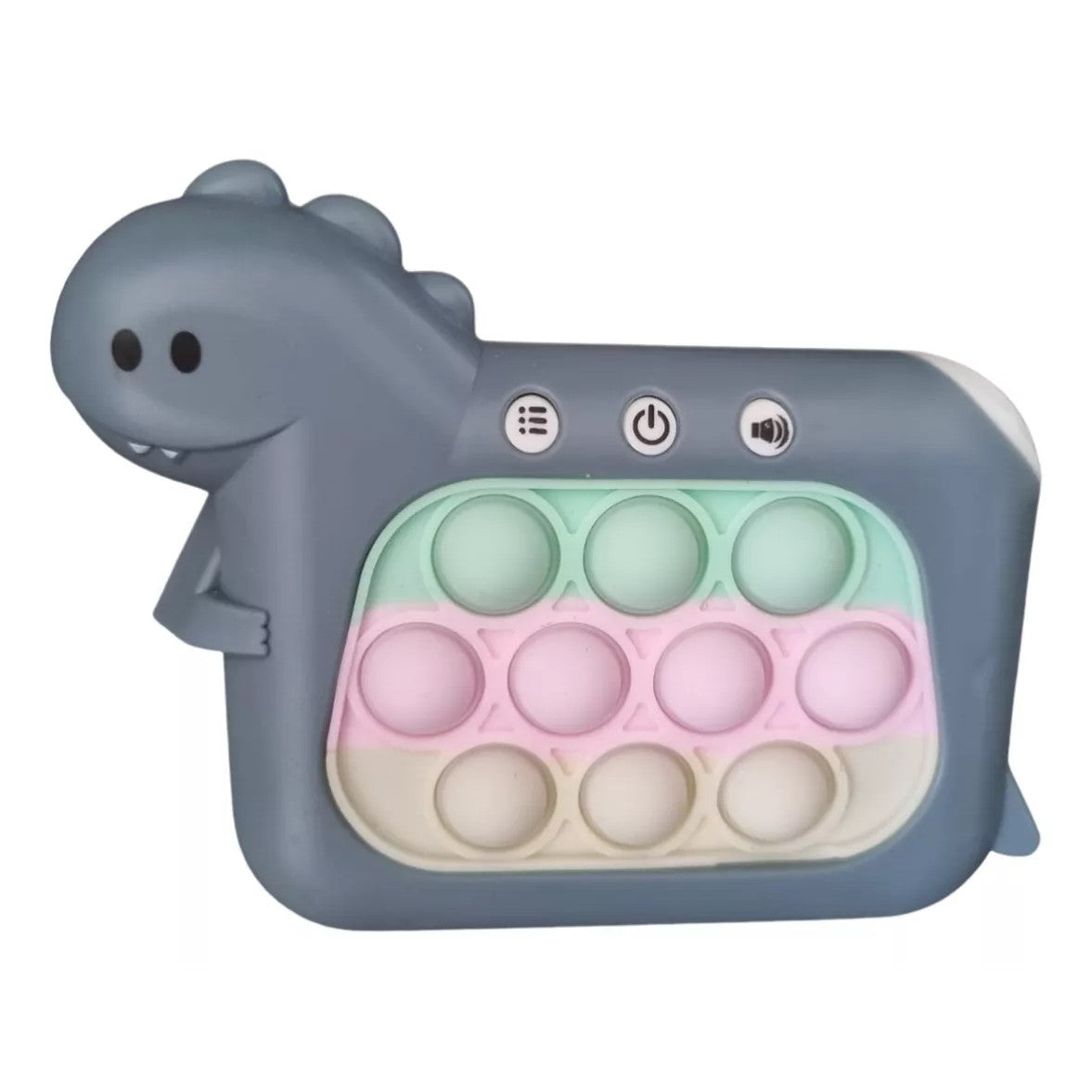 Jucarie Interactiva Pop It Whack A Mole, Consola Joc Memorie si Dexteritate, Anti-Stres cu Lumini si Muzica, 4 Moduri de Joc, ABS si Silicon, Model Dinozaur, Verde Inchis