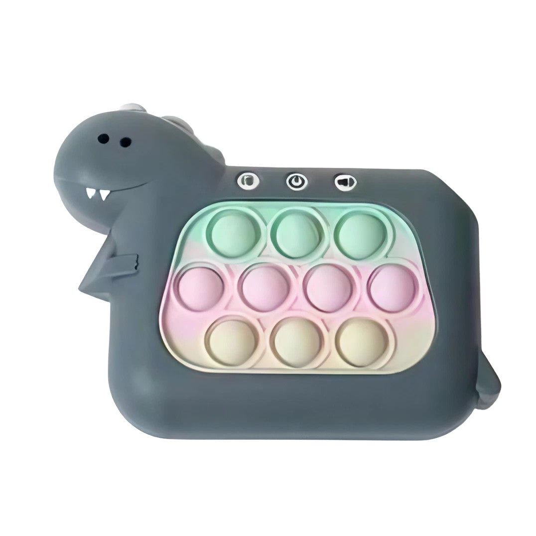 Jucarie Interactiva Pop It Whack A Mole, Consola Joc Memorie si Dexteritate, Anti-Stres cu Lumini si Muzica, 4 Moduri de Joc, ABS si Silicon, Model Dinozaur, Verde Inchis