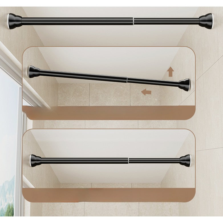 Bara Telescopica Multifunctionala, Extensibila 107-195 cm, Montare Fara Gaurire, Otel Inoxidabil, Rezistenta 60 kg, Negru