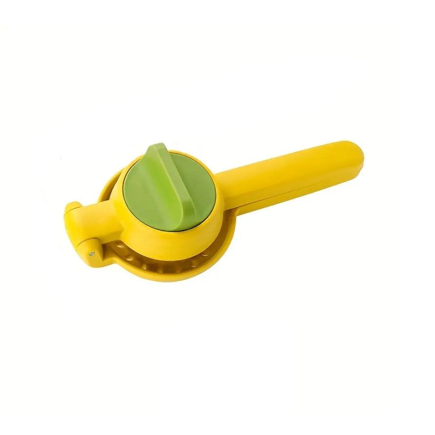 Storcator Manual Citrice pentru Lamai si Portocale, Actionare Dubla prin Presare, Plastic ABS Rezistent, 8x10x22 cm, Galben