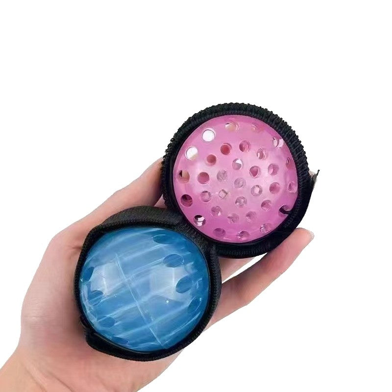 Minge Saltareata Crystal Ball, Jucarie Interactiva cu Lumini si Banda Elastica, Plastic, 6 cm, Roz