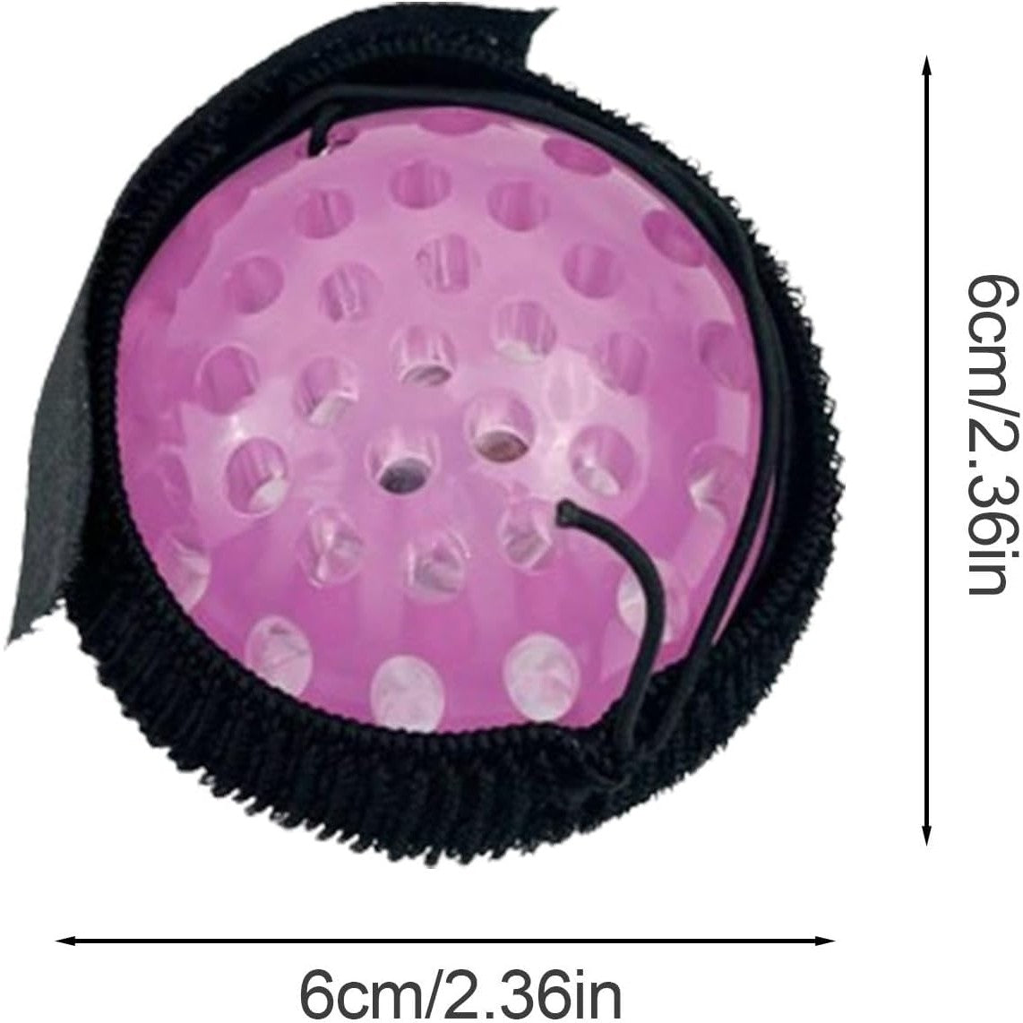 Minge Saltareata Crystal Ball, Jucarie Interactiva cu Lumini si Banda Elastica, Plastic, 6 cm, Roz