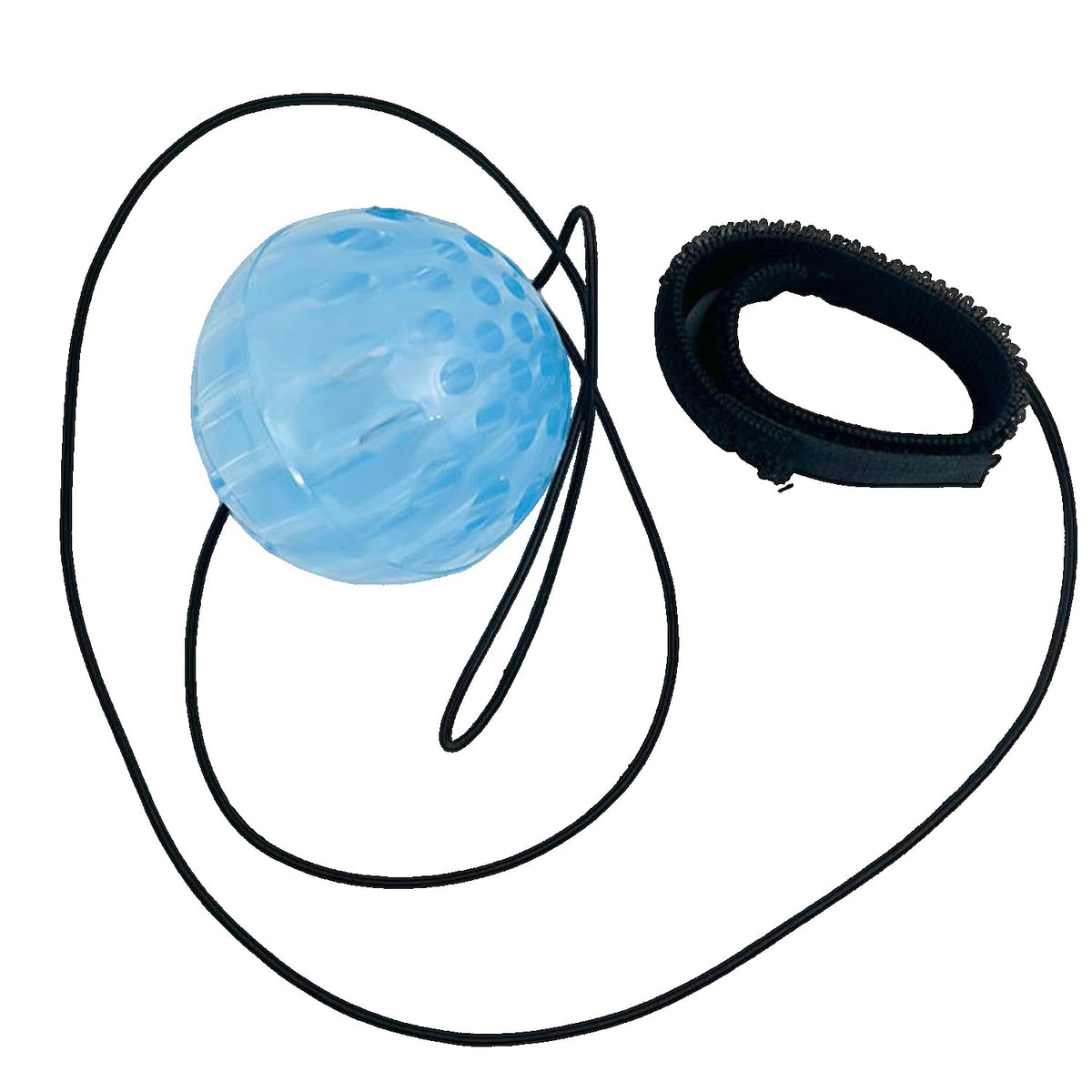 Minge Saltareata Crystal Ball, Jucarie Interactiva cu Lumini si Banda Elastica, Plastic, 6 cm, Albastru