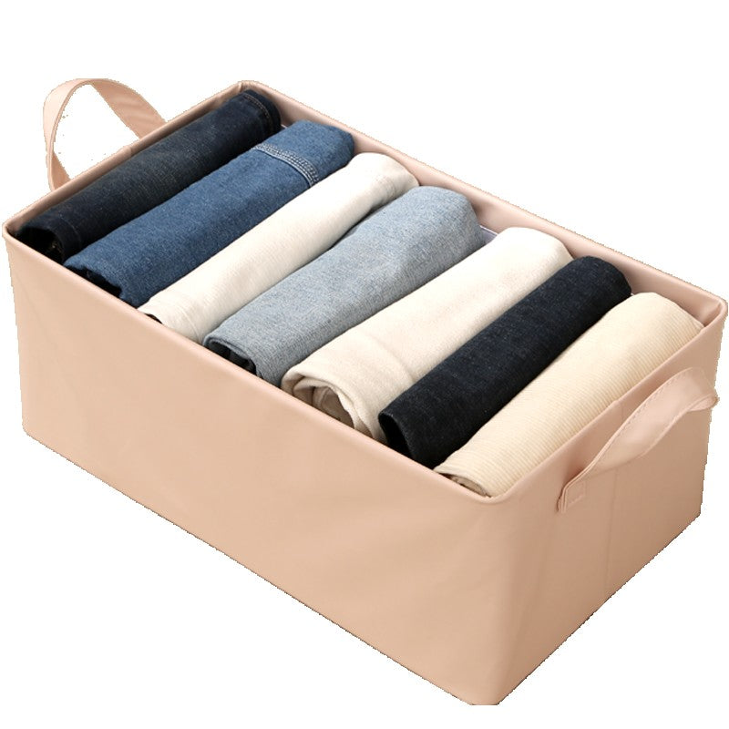 Cutie de Depozitare Tip Cos, Organizator Pliabil pentru Haine si Jucarii, Cadru Metalic si Manere, Piele Ecologica, 26 l, 47x28x20 cm, Roz