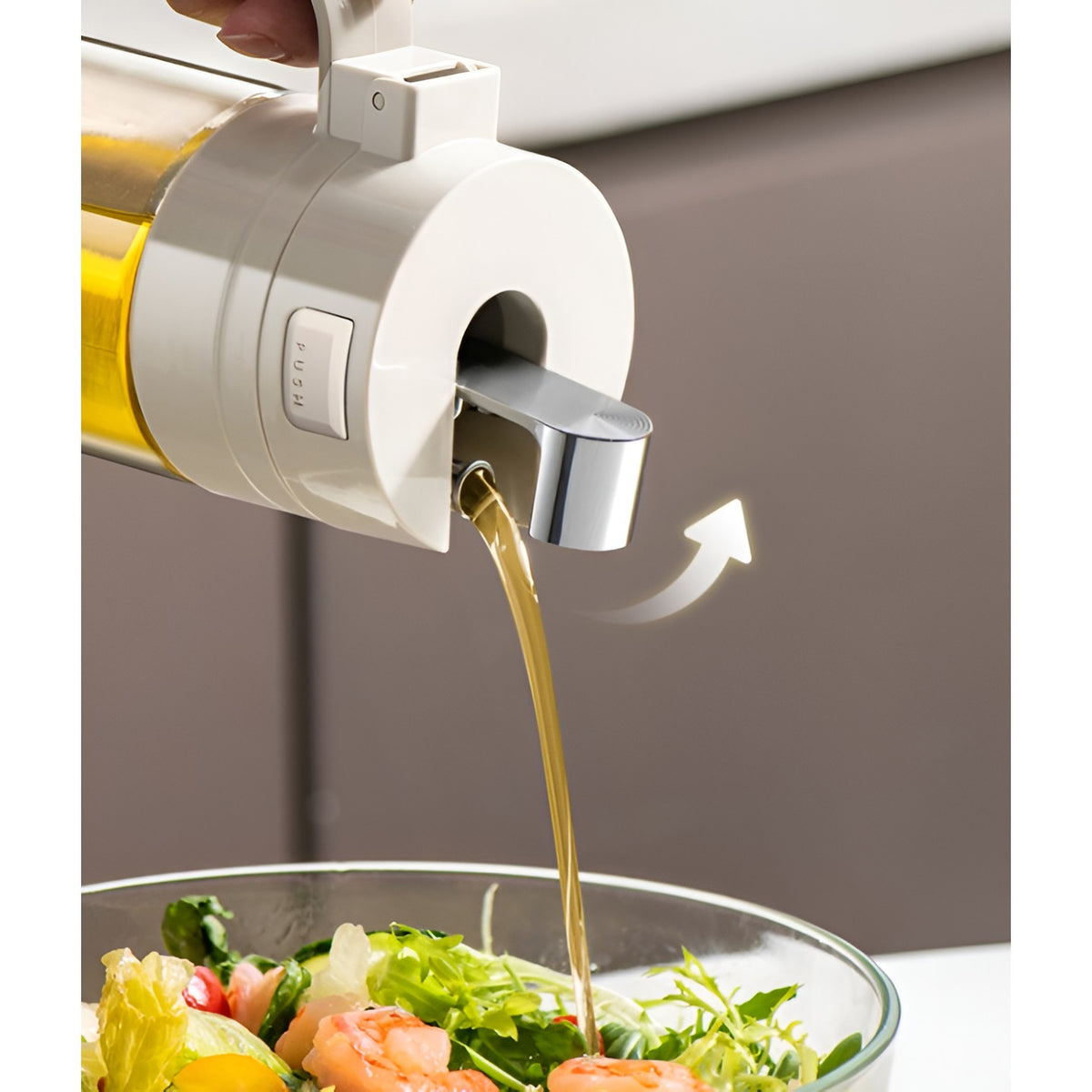 Dispenser Pentru Ulei Si Otet, Deschidere Automata Gravitationala, Control Precis, Din Sticla Borosilicata, 550 ml, 12x7.6x20.5 cm, Alb