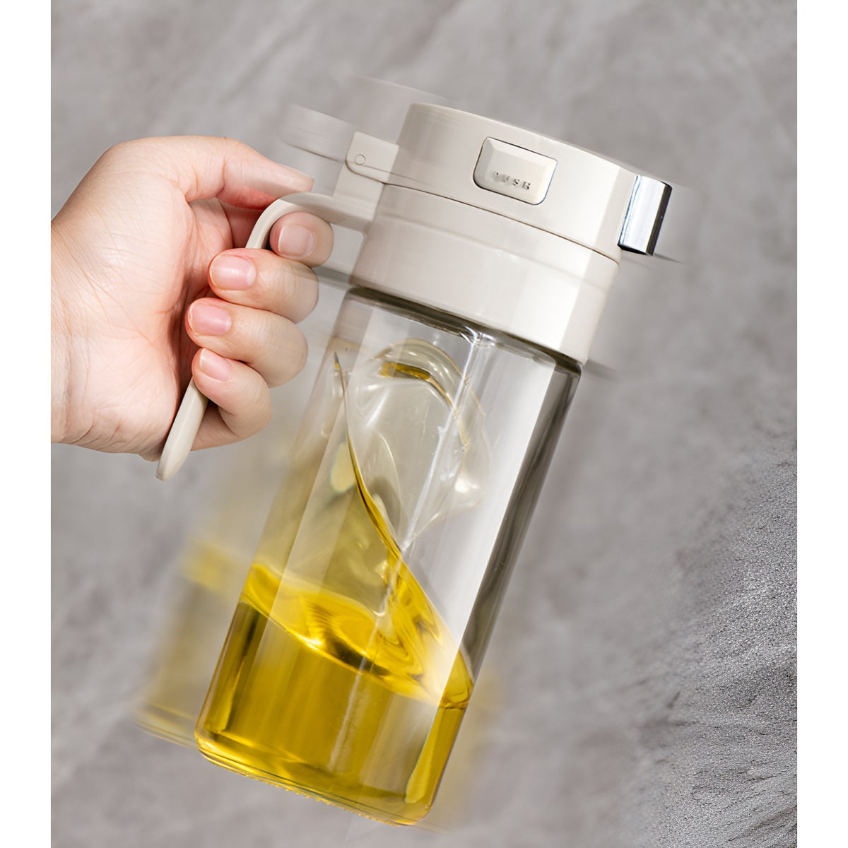 Dispenser Pentru Ulei Si Otet, Deschidere Automata Gravitationala, Control Precis, Din Sticla Borosilicata, 550 ml, 12x7.6x20.5 cm, Alb