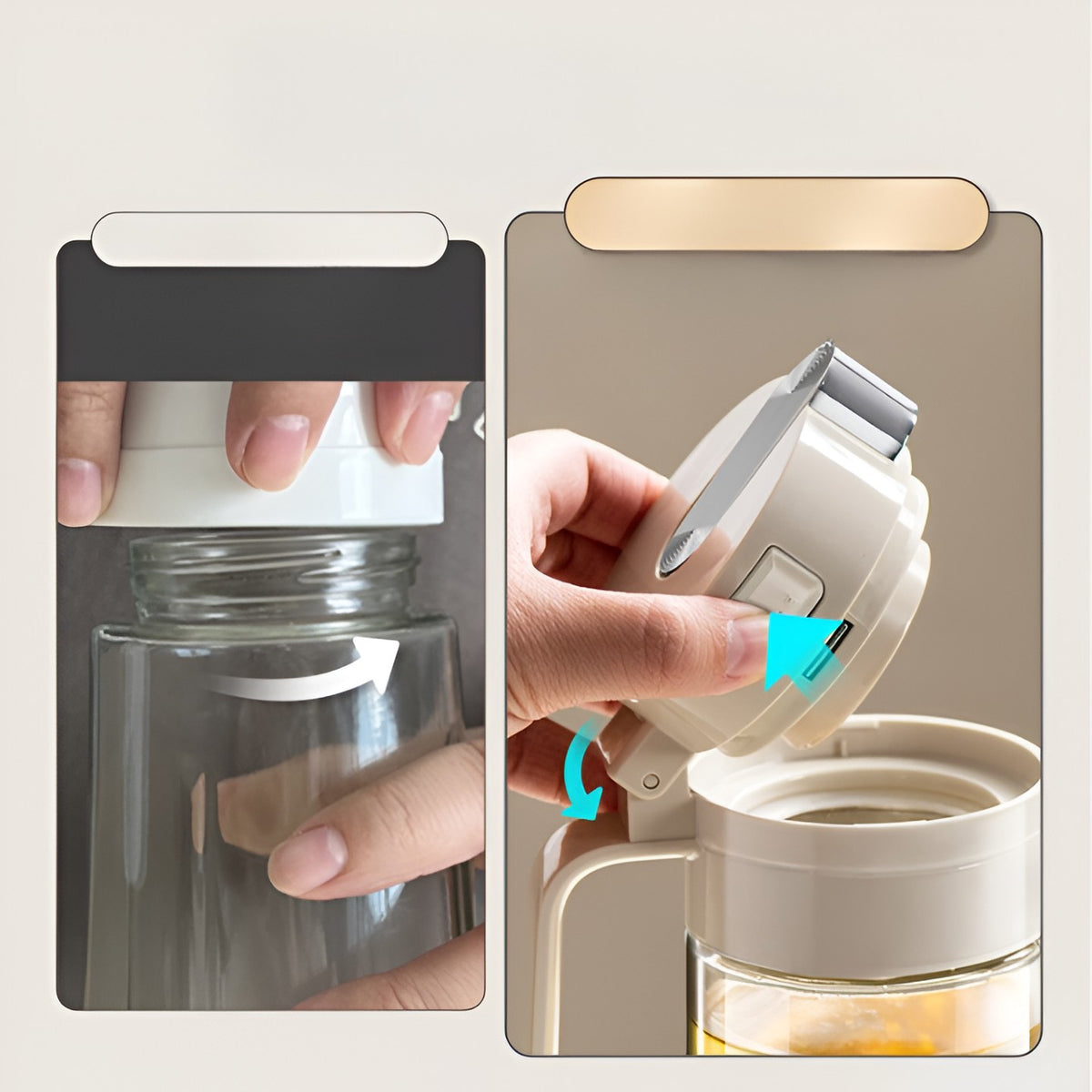 Dispenser Pentru Ulei Si Otet, Deschidere Automata Gravitationala, Control Precis, Din Sticla Borosilicata, 550 ml, 12x7.6x20.5 cm, Alb