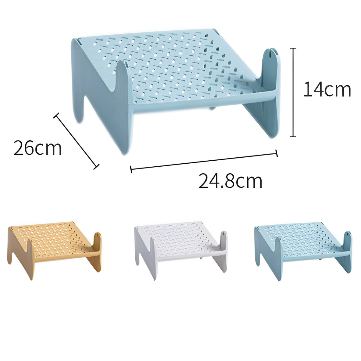 Suport pentru Pantofi cu 2 Straturi, Organizator Vertical pentru Economisirea Spatiului, Raft Antiderapant pentru Adidasi si Tocurie, Material PP Durabil, 26x24.8x16 cm, Alb