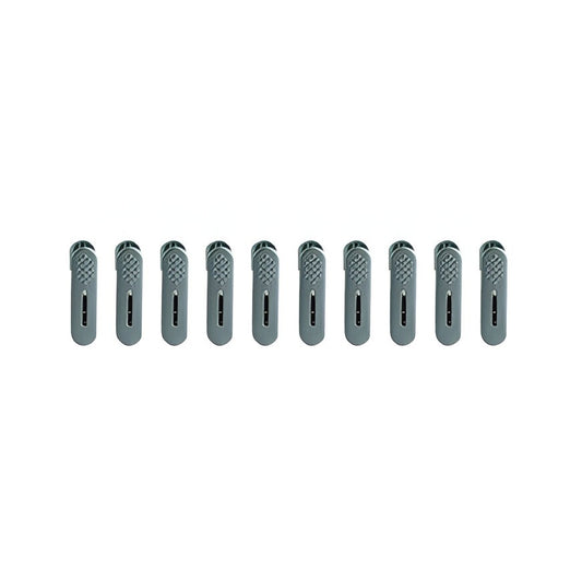 Set 10 Cleme pentru Haine si Pantaloni, Agrafe Atasabile la Umerase, Plastic Rezistent, 1.6x2.3x6.35 cm, Verde
