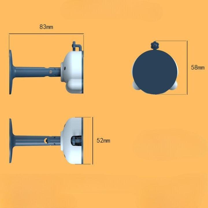 Opritor de Usa Anti-Coliziune, Amortizor Zgomot cu Prindere de Podea si Perete, Silicon si ABS, 5.5 x 5.5 x 5.5 cm, Albastru