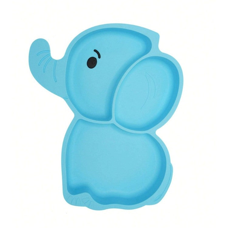 Set Diversificare Bebeluși și Copii, Farfurie și Bol cu Ventuză Anti-Alunecare, Silicon Premium și Lemn, Fără BPA, Model Elefant, +6 Luni, 10 Piese