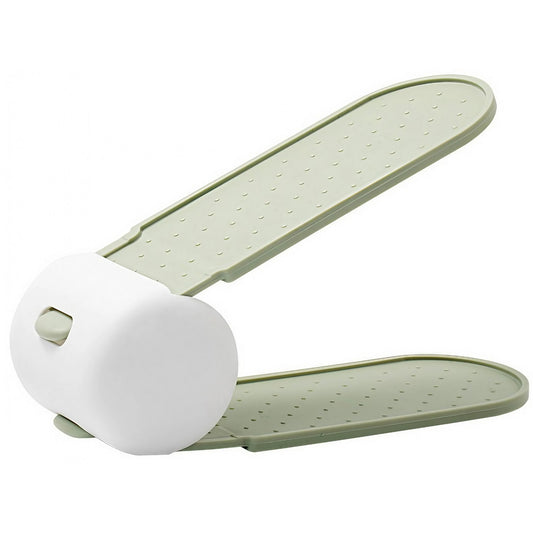 Suport Pantofi Reglabil, Organizator Incaltaminte cu Doua Straturi pentru Economisire Spatiu, Plastic Antiderapant, 28x18x11 cm, Verde