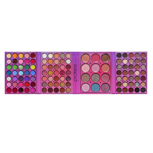 Kevin & Coco Paleta de Machiaj Girl Power, Set Complet 117 Culori cu 105 Farduri de Pleoape, 6 Iluminatoare și 6 Blush-uri Cresoase, Finisaj Mat și Sidefat, 19 x 14.8 x 3.4 cm