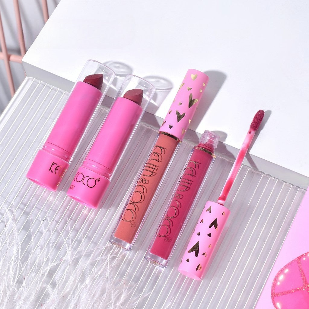 Kevin & Coco Set Machiaj Complet Butterfly Dream Girl, Paleta 49 Culori cu Farduri Ochi, Rujuri, Blush si Iluminator, Pigmentat si Rezistent, 24.7 x 19.7 x 2.7 cm