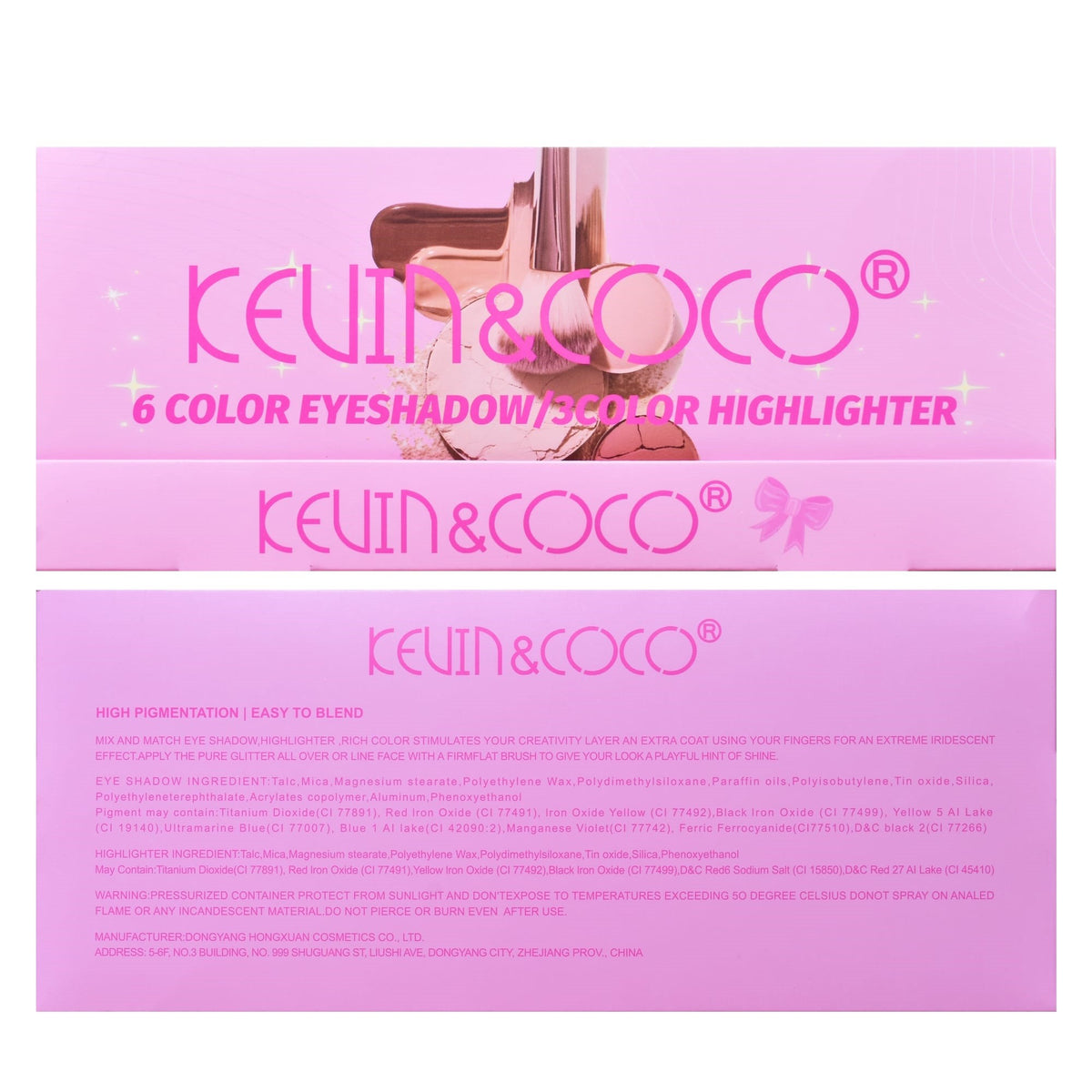Paleta Machiaj Kevin & Coco Pink Barbie Girl, Fard de Pleoape cu 6 Culori Mate si Sidefate, Textura Catifelata cu Glitter, Ambalaj Model Flower Girl, 11.3 x 8.2 x 1.3 cm