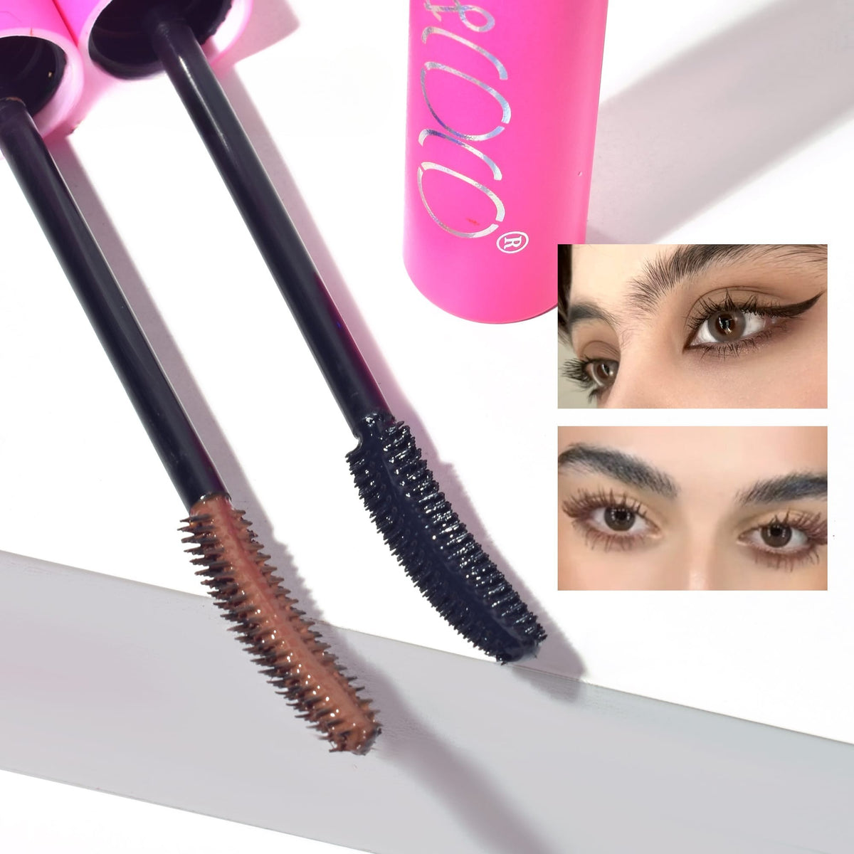 Kevin & Coco Set 2 Mascara Stay Wild, Rimel Pentru Alungire Și Definire, Efect Intens De Volum, Maro Și Negru, 2 Bucăți