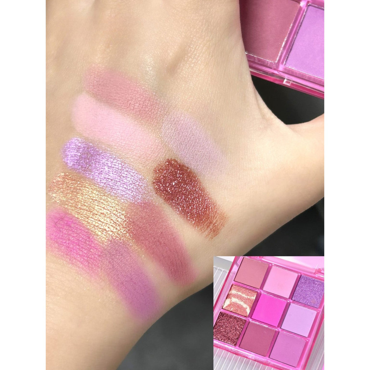 Kevin & Coco Set Machiaj Pink Ice Star, Paleta 9 Farduri de Ochi Mate si Sidefate, Ruj Lichid Gloss si Ruj Tip Creion, Cutie Cadou, Multicolor, 3 Piese