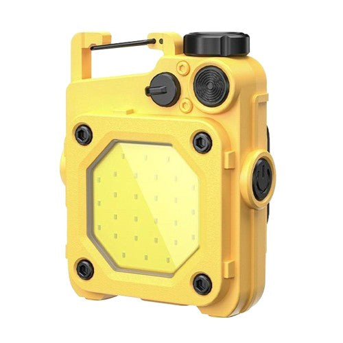 Elvis Lanterna Mini de Buzunar Tip Breloc, Tehnologie COB LED cu Magnet si Suport, Incarcare USB Type-C, Acumulator 500mAh, Material ABS si Aluminiu, 6.1 x 5 x 2.5 cm, Galben